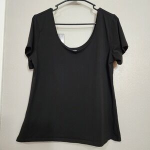 Maurice's Top Women's Short Sleeve Black XXL Scoop Neck
